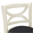 Bowery Hill Solid Hardwood Faux Leather Buttermilk/Black Swivel Counter Stool Round 25.75