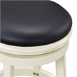 Bowery Hill Solid Hardwood Faux Leather Buttermilk/Black Swivel Counter Stool Round 25.75