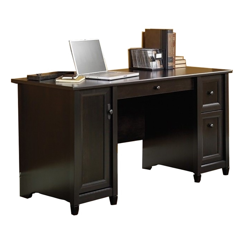 Bowery Hill Engineered Wood Estate Black Computer Desk Rectangular 59