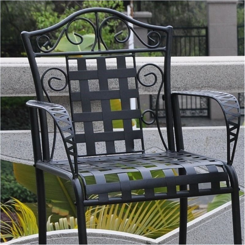 Bowery Hill Iron Patio Bar Stool (Set of 2)
