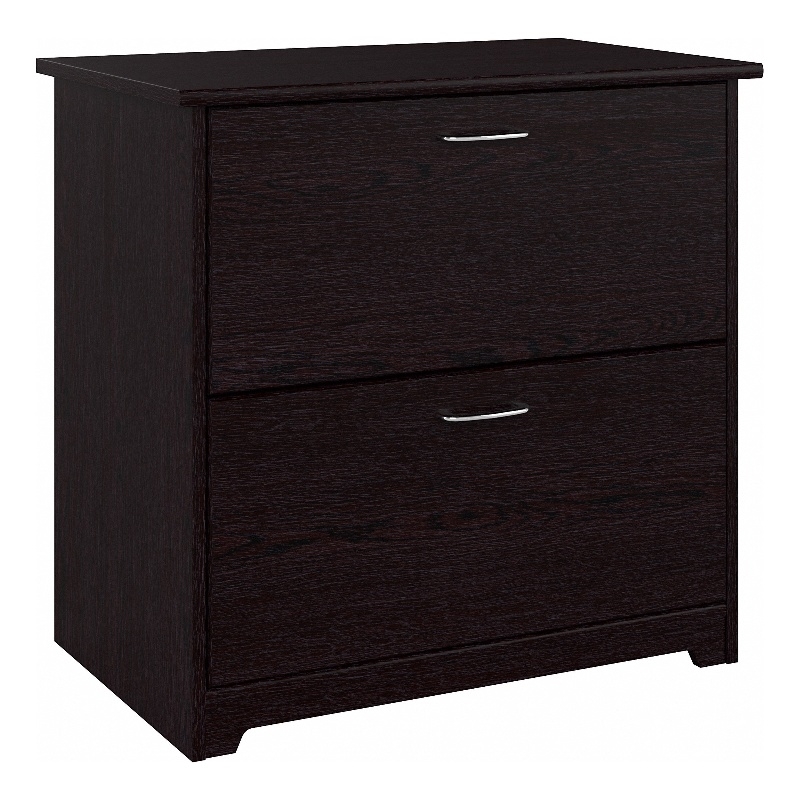 Bowery Hill 2 Drawers Contemporary Wood Lateral File Cabinet in Chocolate