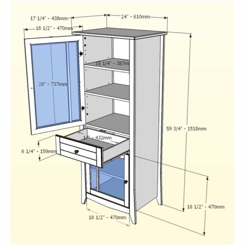 Bowery Hill Curio Cabinet in Espresso