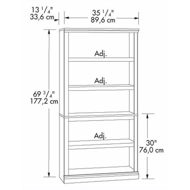 Bowery Hill 5 Shelf Bookcase in Abbey Oak