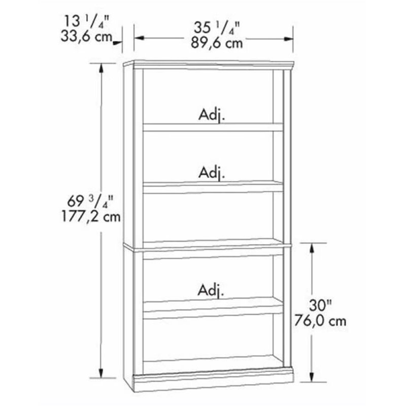 Bowery Hill 5 Shelf Wood Bookcase in Oiled Oak