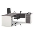 Bowery Hill Manufactured Wood Sandstone L-Shaped Desk Reversible 65.75