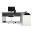 Bowery Hill Manufactured Wood Sandstone L-Shaped Desk Reversible 65.75