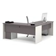 Bowery Hill Manufactured Wood Sandstone L-Shaped Desk Reversible 65.75