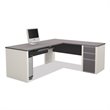 Bowery Hill Manufactured Wood Sandstone L-Shaped Desk Reversible 65.75