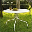 Bowery Hill Metal White Dining Table Round UV-Resistant