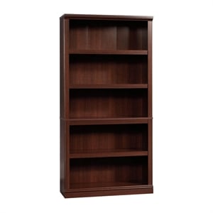 Bowery Hill 5-Shelf Modern Engineered Wood Bookcase in Select Cherry