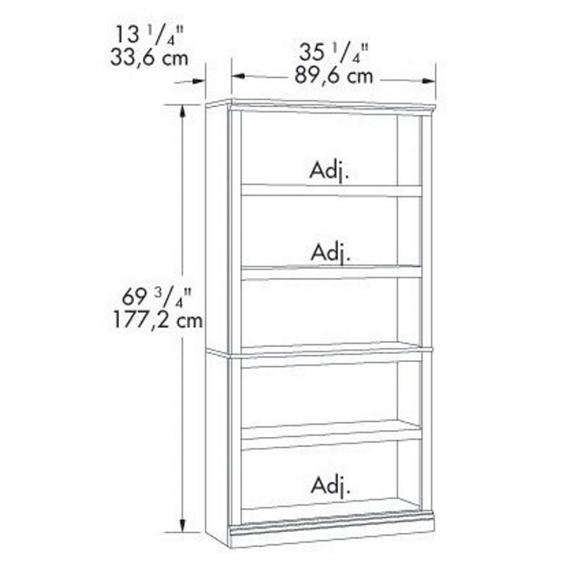 Bowery Hill 5-Shelf Modern Engineered Wood Bookcase in Select Cherry