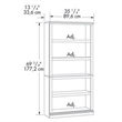 Bowery Hill 5-Shelf Modern Engineered Wood Bookcase in Select Cherry