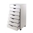 Bowery Hill 7-Drawer Modern Composite Wood Storage Cabinet in White