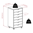 Bowery Hill 7-Drawer Modern Composite Wood Storage Cabinet in Black
