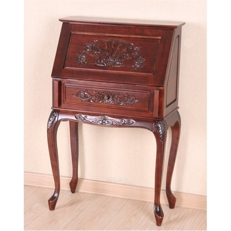 Bowery Hill Small Secretary Desk in Dual Walnut