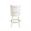 Bowery Hill Wood Bar Stool Chair in Buttermilk - Rotating Round Seat & Footrest