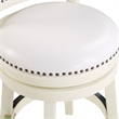 Bowery Hill Wood Bar Stool Chair in Buttermilk - Rotating Round Seat & Footrest