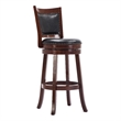 Bowery Hill Wood Cherry Swivel Bar Stool Rectangular Assembly Required