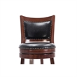 Bowery Hill Wood Cherry Swivel Bar Stool Rectangular Assembly Required