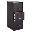 Bowery Hill Modern 3-Drawers Vertical Black Metal Filing Cabinet Pre-assembled