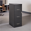 Bowery Hill Modern 3-Drawers Vertical Black Metal Filing Cabinet Pre-assembled