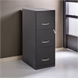 Bowery Hill Modern 3-Drawers Vertical Black Metal Filing Cabinet Pre-assembled