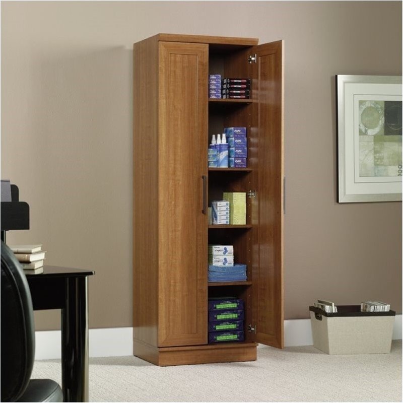 Bowery Hill Mid-Century Engineered Wood Storage Cabinet in Oak