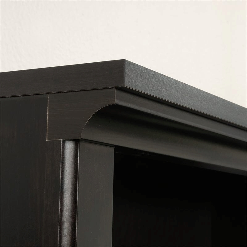 Bowery Hill 5-Shelf Traditional Engineered Wood Bookcase in Estate Black