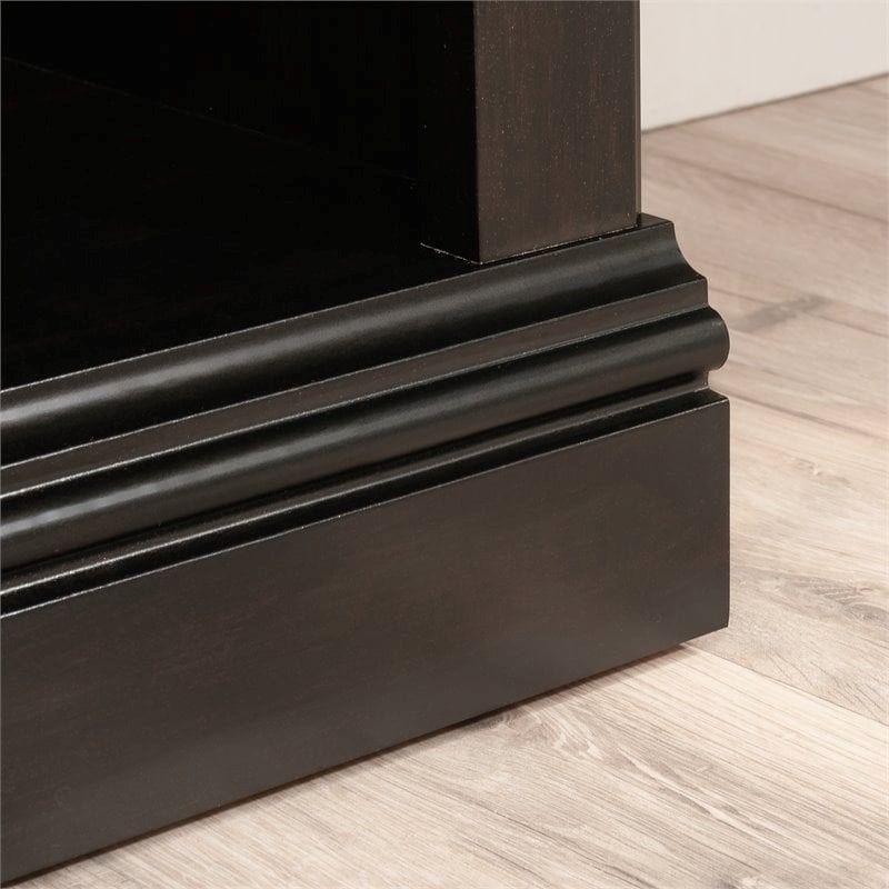 Bowery Hill 5-Shelf Traditional Engineered Wood Bookcase in Estate Black