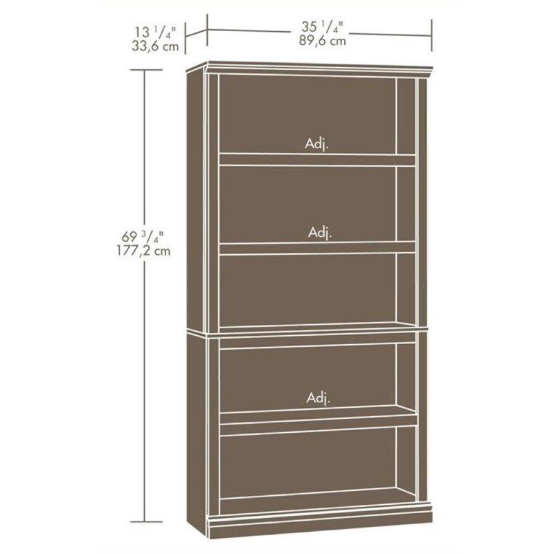 Bowery Hill 5-Shelf Modern Engineered Wood Bookcase in Washington Cherry