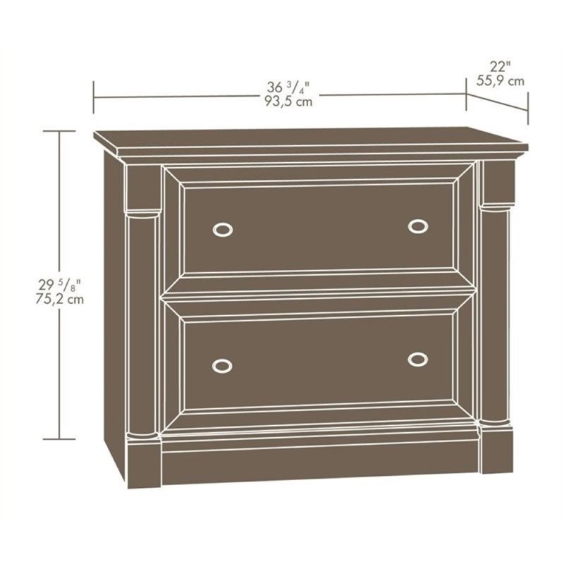 Bowery Hill 2Drawers Lateral Cherry Engineered Wood Filing Cabinet Easy Assembly