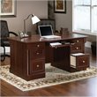 Bowery Hill Engineered Wood 6-Drawers Executive Desk in Select Cherry