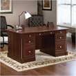Bowery Hill Engineered Wood 6-Drawers Executive Desk in Select Cherry