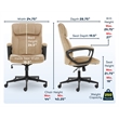 Bowery Hill Modern Microfiber Office Chair with Headrest Pillow Plush in Beige