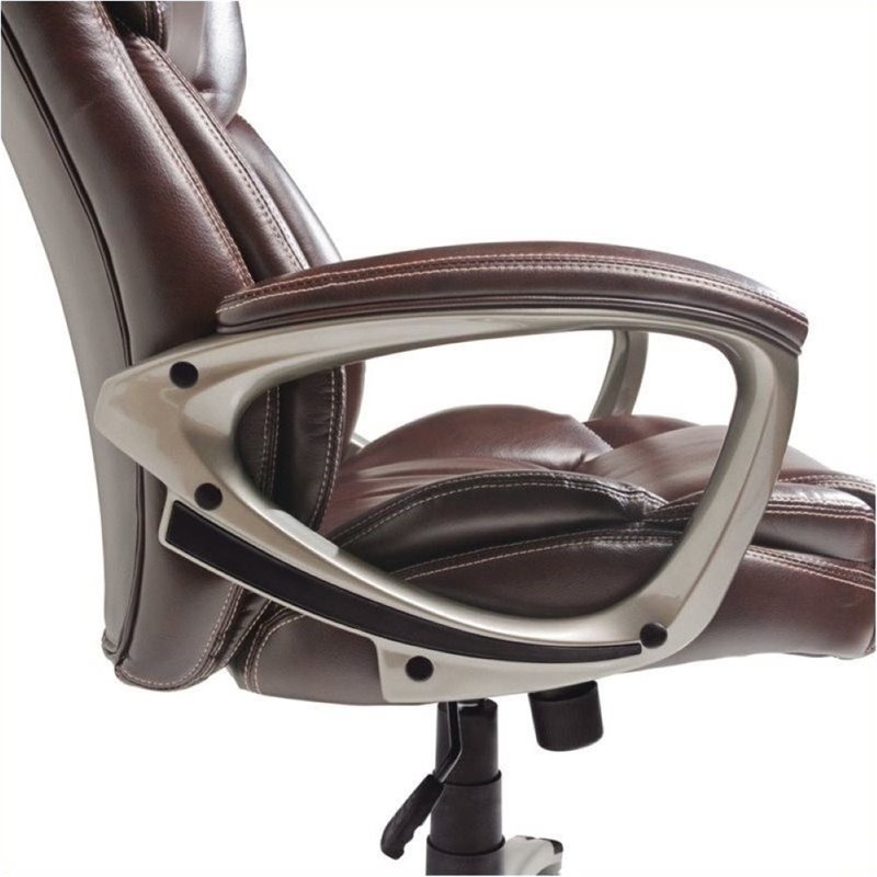 Bowery Hill Bonded Leather Executive Office Chair in Brown