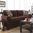 Bowery Hill Contemporary Fabric Upholstered Sofa in Rye Brown