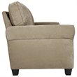 Bowery Hill Traditional Velvet Fabric Loveseat with 2 Pillows in Marzipan Beige