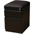 Bowery Hill 2-Drawer Metal Mobile Pedestal Filing Cabinet with Cushion in Black