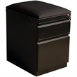Bowery Hill 2-Drawer Metal Mobile Pedestal Filing Cabinet with Cushion in Black