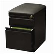 Bowery Hill 2-Drawer Metal Mobile Pedestal Filing Cabinet with Cushion in Black