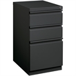 Bowery Hill 3-Drawer Modern Metal Mobile Pedestal Filing Cabinet in Charcoal