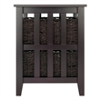 Bowery Hill Transitional Wood Side Table with 2 Foldable Baskets in Espresso