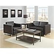Bowery Hill Faux Leather Black Sofa Rectangular Cushioned 72.5