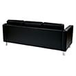 Bowery Hill Faux Leather Black Sofa Rectangular Cushioned 72.5