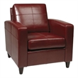 Bowery Hill 18.75'' Modern Faux Leather Upholstered Club Chair in Red