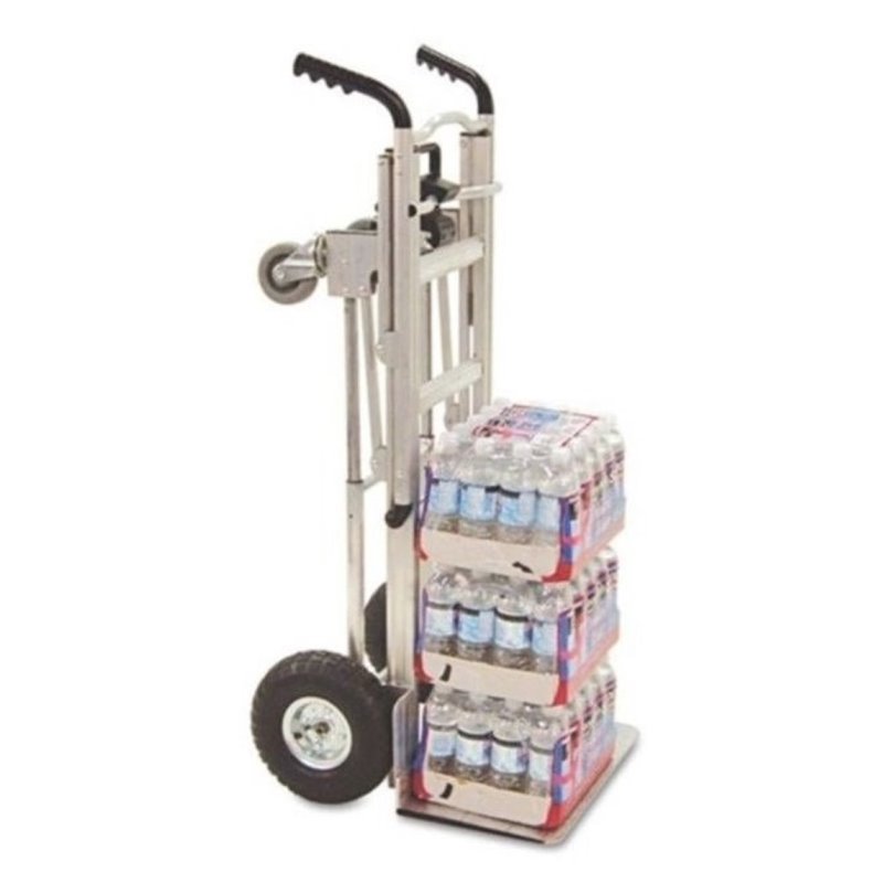 Bowery Hill 3-in-1 Aluminum Hand Truck Cart in Gray