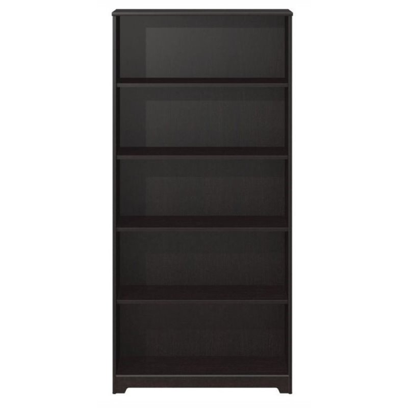 Bowery Hill 5 Shelf Engineered Wood Bookcase in Espresso Oak