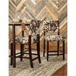Bowery Hill Wood Brown Bar Stool Chair Square Footrest 38.75