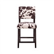 Bowery Hill Wood Brown Bar Stool Chair Square Footrest 38.75