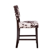 Bowery Hill Wood Brown Bar Stool Chair Square Footrest 38.75